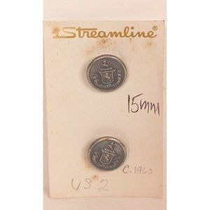 Stream Line Metal Shank Buttons Set Of 2 Good Condition